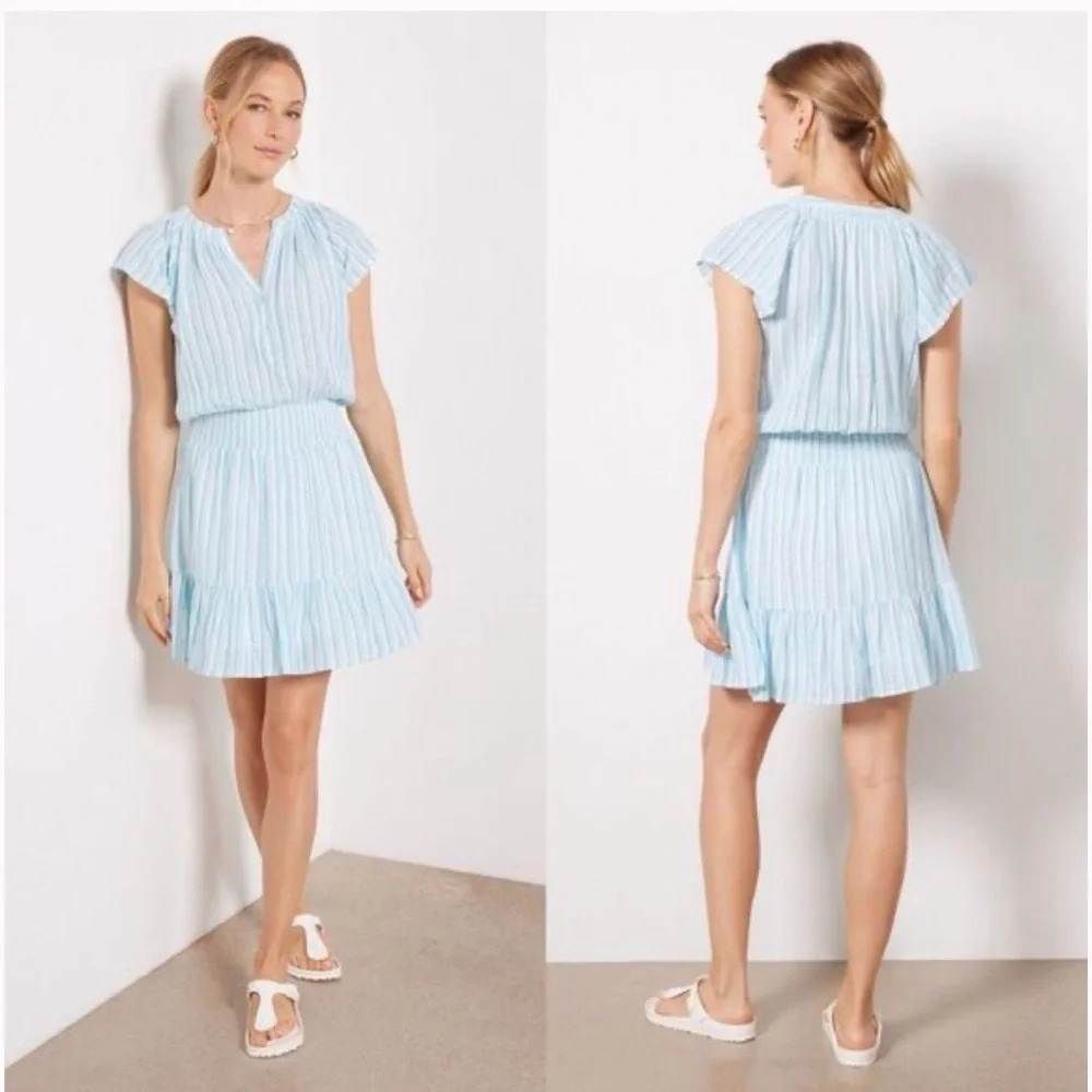 Rails Augustine V-Neck Linen Blend Mini Dress